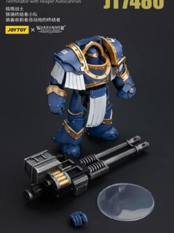 [พร้อมส่ง] JOYTOY 1/18--- Ultramarines Cataphractii Terminator Squad ---- JT7486 : Terminator with Reaper Autocannon