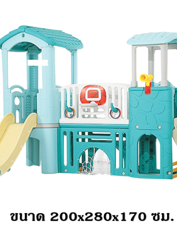 บ้านน้อย2ชั้นบันไดจรวด, สีเขียวพาสเทล บันไดจรวด บ้านสไลเดอร์ เครื่องเล่นสนามกลางแจ้ง-ในร่ม บ้านกระดานลื่นพลาสติก พร้อมส่ง