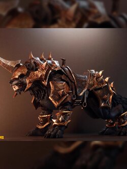 [พร้อมส่ง] Fish toys (D20 Studio) Glory Wolf หมาป่าชุดเกราะถอดได้ 38ซม. A : Black Gold Armor Black Wolf Set HY-030