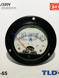 พาแนลมิเตอร์ แบบเข็ม ขนาด 30A ขนาด 65x65 mm. รุ่น BO-65 พร้อมอุปกรณ์ยึด Panel Meter ตัววัดความถี่ไฟฟ้า (Analog Frequency Panel Meter)