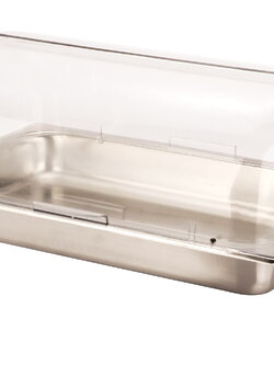 ถาดสแตนเลสใส่อาหารพร้อมฝาครอบสไลด์