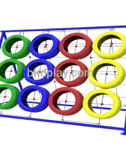 เครื่องเล่นสนามกลางแจ้ง ปีนป่ายยางรถยนต์ ปีนหน้าผา เครื่อเล่นสนามเหล็ก outdoorplayground ของเล่น สั่งผลิต 10-20 วัน ขนาด150x280x200 ซม.