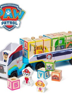 รถบรรทุกบล๊อกไม้ ABC 24 ชิ้น Melissa & Doug X PAW Patrol Wooden ABC Block Truck
