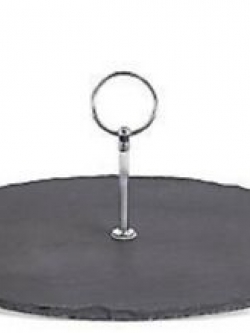 แผ่นหินชนวนที่วางเค้ก แบบชั้นเดียว