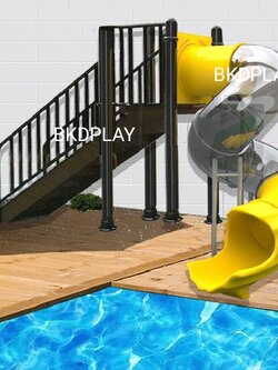 สไลเดอร์พร้อมบันไดขาเหล็ก สไลด์ท่อ สระว่ายน้ำ, รางสไลเดอร์สระน้ำ สไลเดอร์สนามเด็กเล่น อะไหล่สไลเดอร์ กระดานลื่น, ของเล่นสนาม, เครื่องเล่นสนามกลางแจ้ง งานสั่งทำ