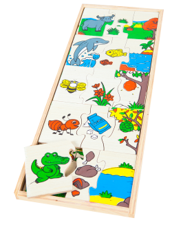 เกมจับคู่สัตว์-อาหาร-ที่อยู่ , ของเล่นไม้, ของเล่นเสริมพัฒนาการ, ของเล่นเด็กอนุบาล, สื่อการสอนเด็กอนุบาล วัสดุและสี ปลอดภัยต่อเด็ก มีมาตรฐาน มอก. ตามที่ สพฐ. กำหนด