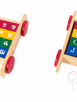 รถลากบล็อก กข อักษรพยัญชนนะไทย ลูกบาศก์ไม้, ของเล่นไม้, ของเล่นเสริมพัฒนาการ, ของเล่นเด็กอนุบาล, สื่อการสอนเด็กอนุบาล