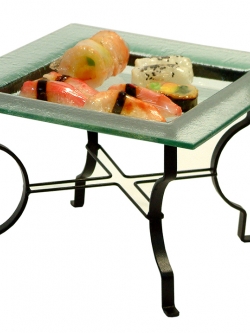 ชั้นโชว์อาหารพร้อมจานแก้ว มี 2 ขนาด