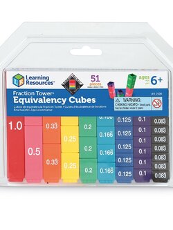 ชุดเรียนรู้เศษส่วนและจํานวนเต็มจากหอคอยลูกบาศก์เศษส่วน(Fraction Tower Cube) ของเล่นเสริมพัฒนาการ คณิตศาสตร์ สื่อการสอน