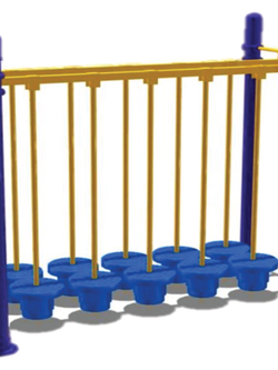 บาร์ปีนป่ายลูกตุ้มทรงตัว 2 แถว ทางเดินฝึกทรงตัว เครื่องเล่นสนามกลางแจ้ง เครื่องเล่นสนามเหล็ก สั่งผลิต