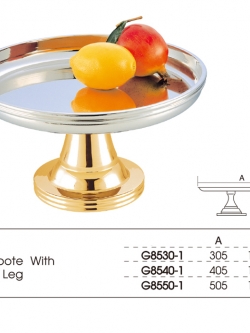 ถาดสแตนเลสแบบมีขาตั้งสีทอง มี 3 ขนาด