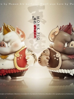 [สั่งจอง]DarkSteel Toys DSC-005 black/DSC-005B white 13cm 《The League of Monster Jurney to the West》 Animals Signs - Pig - TianPeng