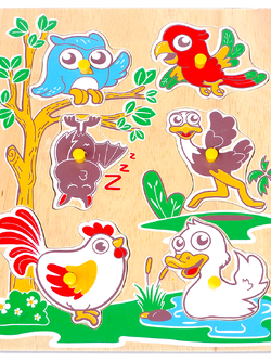 ภาพตัดต่อสัตว์ปีก(6ชิ้น) , ของเล่นไม้, ของเล่นเสริมพัฒนาการ, ของเล่นเด็กอนุบาล, สื่อการสอนเด็กอนุบาล พร้อมส่งในไทย