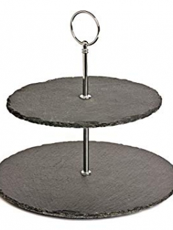 แผ่นหินชนวนที่วางเค้ก แบบ 2 ชั้น