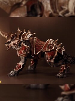 [พร้อมส่ง] Fish toys (D20 Studio) Glory Wolf หมาป่าชุดเกราะถอดได้ 38ซม.- B : Red Silver Armor Gray Wolf Set HY-031