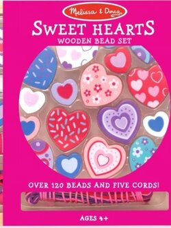 ชุดร้อยลูกปัดหัวใจ ส่งเสริมความคิดริเริ่มสร้างสรรค์ ทักษะการประดิษฐ์ Wooden Bead Set - Sweet Heart Melissa&Doug, ของเล่นเสริมพัฒนาการ, ของเล่น