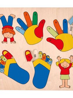 กระดานเรียนรู้การนับจำนวนจากนิ้วมือและเท้า,ของเล่นเสริมพัฒนาการ ,ของเล่นเสริมทักษะ,ของเล่นเด็ก, สื่อการสอนอนุบาล