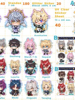 HSR Hologram Keychain & Standee & Glitter sticker