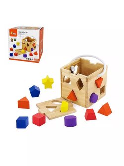 กล่องหยอดบล็อกไม้รูปทรง 12 ชิ้น ของเล่นไม้, ของเล่นเสริมพัฒนาการ, ของเล่นเด็กอนุบาล, สื่อการสอนเด็กอนุบาล วัสดุและสี ปลอดภัยต่อเด็ก มีมาตรฐาน มอก. ตามที่ สพฐ. กำหนด