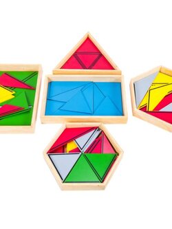 กล่องสามเหลี่ยมสร้างสรรค์, กล่องที่ 1-5, ของเล่นไม้, ของเล่นเสริมพัฒนาการ, ของเล่นเด็กอนุบาล, สื่อการสอนเด็กอนุบาลมอนเตสซอรี่ ,montessori, สื่อการสอนประถม