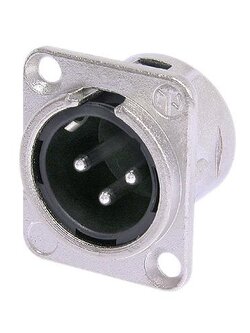 Neutrik NC3MD-L1,XLR 3 Pin Male D-size receptacle ขั้วต่อสายสัญญาณ ตัวผู้ ติดแท่น NC3MD-L1