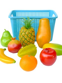 ตะกร้าผลไม้จำลอง ผลไม้เสมือนจริง ผลไม้ปลอม พลาสติกอย่างดี,ของเล่น, ของเล่นเสริมพัฒนาการ, ของเล่นเด็ก, สื่อการสอน