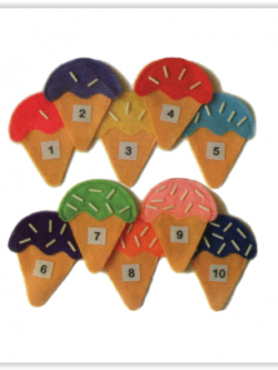 หุ่นมือไอศครีมสอนนับเลข ของเล่นเสริมพัฒนาการ ,ของเล่นเสริมทักษะ,ของเล่นเด็ก, สื่อการสอนอนุบาล