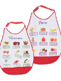 ผ้ากันเปื้อน ชุดผัก - ผลไม้ 2 ผืน 20 ชิ้น MN (ภาษาอังกฤษ) , ผ้ากันเปื้อน, คำศัพท์ ,ของเล่นเสริมพัฒนาการ, ของเล่นเด็กอนุบาล, สื่อการสอน