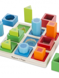 ชุดเล่นเรียนรู้รูปร่าง ส่งเสริมความเข้าใจทางด้านอนุกรม การจำแนกแยกแยะ Shape Sequence Sorting Set Melissa&Doug, ของเล่นเสริมพัฒนาการ, ของเล่น