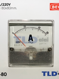 พาแนลมิเตอร์ แบบเข็ม ขนาด 60A ขนาด 80x80 mm. รุ่น BP-80 พร้อมอุปกรณ์ยึด Panel Meter ตัววัดความถี่ไฟฟ้า (Analog Frequency Panel Meter)