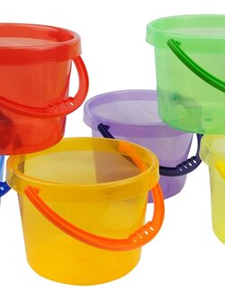 ชุดถังโปร่งใส 6 ใบ (6 สี) , ของเล่นเสริมพัฒนาการ, ของเล่นเด็ก, สื่อการสอน , ของเล่นหาดทราย ,ชุดของเล่นชายหาด