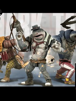 [พร้อมส่ง] fury toys 1/12 : Shark Tale (7นิ้ว)- รวม 3 ตัว แถม โบนัสไอเทมพิเศษ - Arthur / Billy / Gtpsy +(เซ็ท3ตัว+Accessory pack)