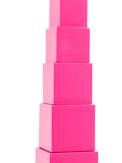 หอคอยสีชมพู, ของเล่นไม้, ของเล่นเสริมพัฒนาการ,ของเล่นเด็ก, ของเล่นเสริมพัฒนาการ, มอนเตสเซอรี่มอนเตสซอรี่ ,montessori, สื่อการสอนประถม