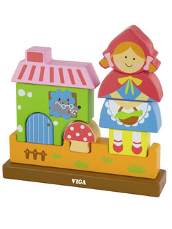 ชุดบล็อกไม้แม่เหล็กปริศนาหนูน้อยหมวกแดง , ของเล่นไม้, ของเล่นเสริมพัฒนาการ, ของเล่นเด็กอนุบาล, สื่อการสอนเด็กอนุบาล