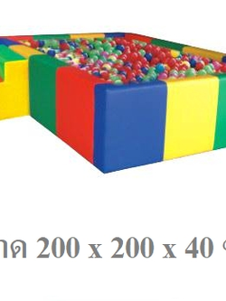 บ่อบอลพร้อมบันได บ่อบอลสี่เหลี่ยมนุ่มนิ่ม , คอกบอล กันกระแทก เบาะนุ่ม หนัง pvc คอกกั้นเด็ก ,ของเล่นนุ่มนิ่ม เครื่องเล่นสนามในร่ม KidZoneSI-02