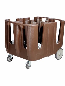 รถเข็นจานแบบปรับระยะได้แบบ 6 ช่อง พร้อมถุงไวนิลกันฝุ่น