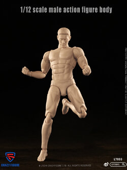 [สั่งจอง] CRAZY FIGURE LT003 1/12 : male body