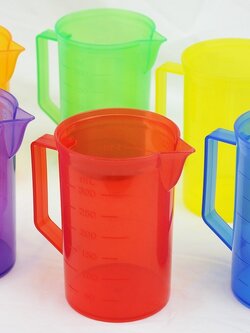 ชุดเหยือกโปร่งใส 6 ใบ (6 สี) , ของเล่นเสริมพัฒนาการ, ของเล่นเด็ก, สื่อการสอน , ของเล่นชั่งตวง