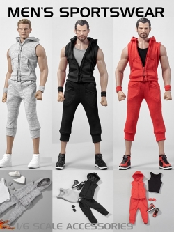 [สั่งจอง][Costume]ชุดออกกำลังกายชาย 1/6 (เฉพาะชุด) HOT HEART （VA04A/B/C）- 1/6 accessories - MENS SPORTSWEAR THREE COLOUR VER.