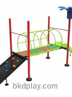 อุโมงค์ +ปีนป่าย+ สไลเดอร์ เครื่อเล่นสนามเหล็ก เครื่องเล่นสนามกลางแจ้ง ของเล่น สั่งผลิต 10-20 วัน ขนาด 100x400x 200 ซม.