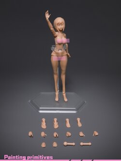 [พร้อมส่ง]86TOYS 1/12 : semi-seamless female body with fat hip- T86-ST05-B (ผิวแทน อกใหญ่)