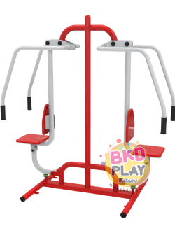 เครื่องเล่นสนามกลางแจ้งผู้ใหญ่,บริหารกล้ามเนื้อแขน-หัวไหล่ (แบบดันยกตัวคู่) , ลานกีฬาอเนกประสงค์, เทศบาล,หมู่บ้าน,สวนสาธารณะ, ผลิตในไทย, สั่งทำตามสีที่ต้องการได้