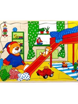 จิ๊กซอว์ห้องนอนหมี 12 ชิ้น,ของเล่น,ห้องนอนหมี ,ของเล่นไม้,จิ๊กซอว์,ของเล่นเสริมทักษะการเรียนรู้, ของเล่นเสริมพัฒนาการเด็กอนุบาล, สื่อการสอนปฐมวัย, พร้อมส่ง