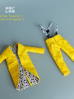 [สั่งจอง]Kai lab 1/12 : Yellow Classic Tuxedo Suit for MEZCO (เฉพาะชุด 2 ชิ้น *ไม่รวมบอดี้)