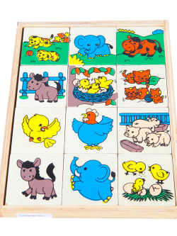 เกมจับคู่สัญลักษณ์แม่-ลูก ชุดสัตว์เลี้ยง , ของเล่นไม้, ของเล่นเสริมพัฒนาการ, ของเล่นเด็กอนุบาล, สื่อการสอนเด็กอนุบาล