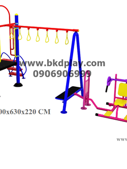 ชุดหอสไลด์80 บาร์โหน+ห่วงโหน +ยกน้ำหนักบัดดี้ เครื่องเล่นสนามกลางแจ้ง เครื่องเล่นสนามเหล็ก พร้อมเครื่องออกกำลังกายเด็ก สั่งทำ 15-20 วัน