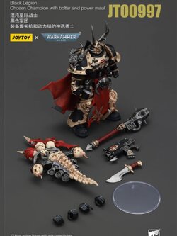 [พร้อมส่ง]Joy toy 1/18 : Chaos Space Marines Black Legion Chosen- JT00997 : Champion with bolter and power maul