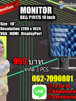 MONITOR (จอมอนิเตอร์) DELL P1917S 19" IPS 60Hz