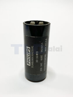 คาปาซิเตอร์สตาร์ท 30-36uf 250v ใช้กับ ปั๊มน้ำบาดาล, ปั๊มซัมเมอร์ส(ซัมเมิส), Franklin , คาปาซิเตอร์, START CAPACITOR ยี่ห้อ PHILIPS