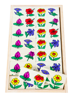 โดมิโนดอกไม้ , ของเล่นไม้, ของเล่นเสริมพัฒนาการ, ของเล่นเด็กอนุบาล, สื่อการสอนเด็กอนุบาล